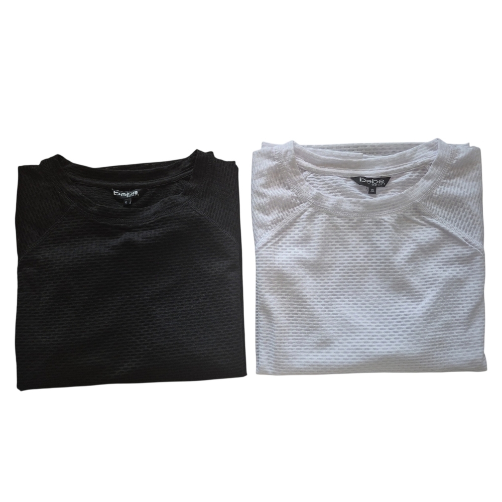 Bebe Sport Set of 2 Sheer Mesh Long Sleeve Tops - Picture 6 of 9